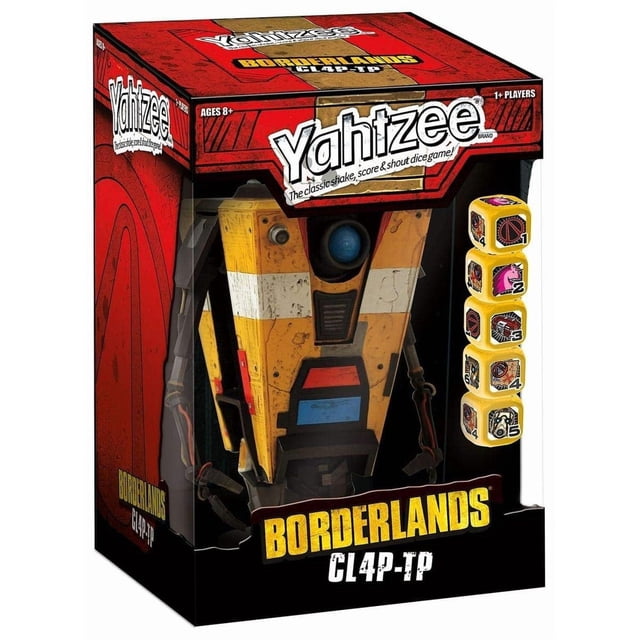 Juego USAPOLY Yahtzee Borderlands CL4P-TP con copa personalizada