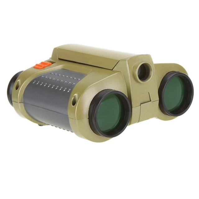 Sonducket Telescopio 4X30 Vista nocturna Alcance de luz emergente Prismáticos para niños Equipo de campamento al aire libre, película roja Prismáticos película verde