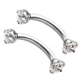thumbnail image 1 of 2pcs Labret Labio Ceja Stud Pendientes de lengua Spark Piercing Joyas Blanco SM SunniMix Joyería piercing de la ceja, 1 of 8
