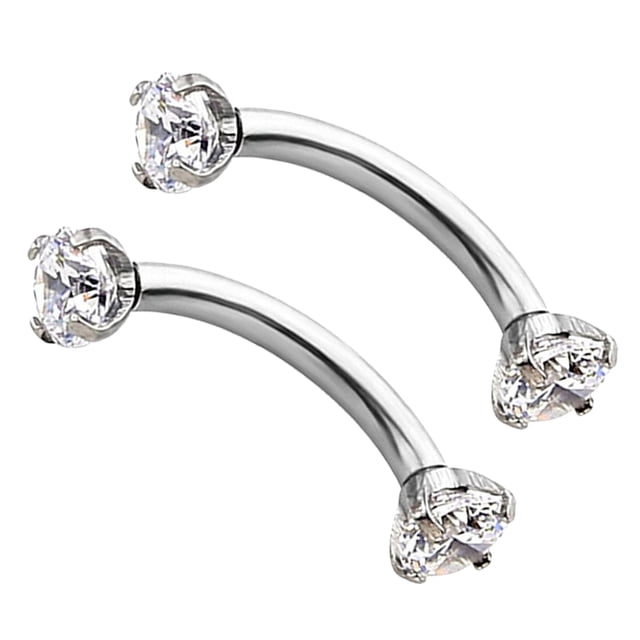 2pcs Labret Labio Ceja Stud Pendientes de lengua Spark Piercing Joyas Blanco SM SunniMix Joyería piercing de la ceja