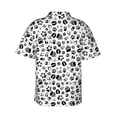 thumbnail image 3 of Balery Black Footprints Print Men's Hawaiian Shirts Short Sleeve Beach Shirt Relaxed Fit Vacation Button Down Shirts-, 3 of 8