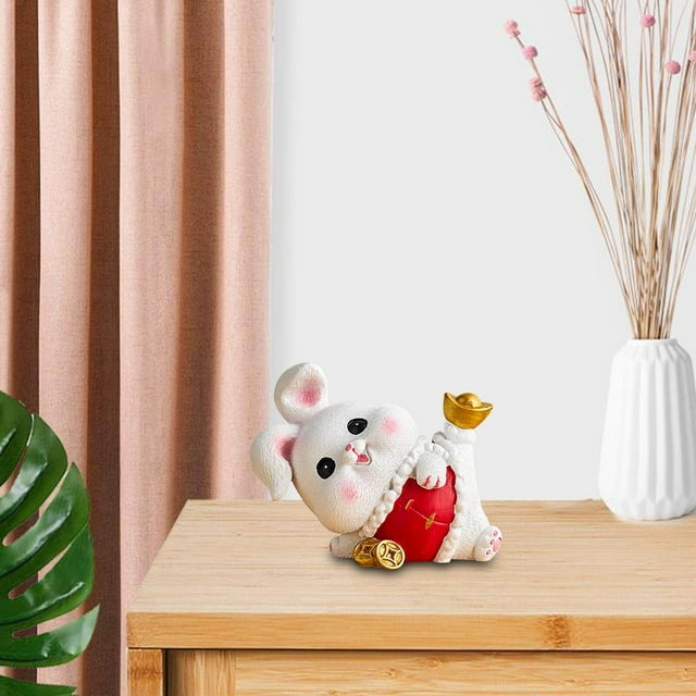 Baohd Rabbit Statue Miniature Desktop Ornament Animal Sculpture for Bedroom Decor StyleC