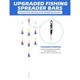 thumbnail image 2 of BLUEWING 18" Upgraded Fishing Spreader Bar Starboard Walker Offshore Trolling Spreader Bar with 9" Bulb Squids and 316 Stainless Steel Rod for Wahoo Tuna Marlin Mahi Mahi, Rainbow, 2 of 7