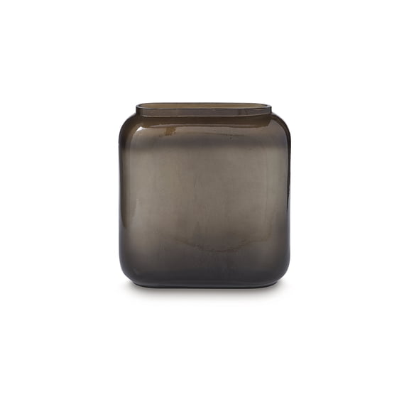 Signature Design by Ashley Sumner 9.25" Glass Vase, Gray & Gold Metallic Finish