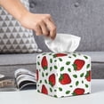 thumbnail image 6 of Naloa Strawberry Tissue Box CoverLeather Tissue Holder Square Facial Tissue Case Facial Paper Organizer Dispenser for Bathroom, Vanity Countertop, Tabletop, Car, 6 of 8