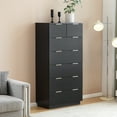 thumbnail image 2 of UBesGoo Large Wood Dresser for Bedroom 7 Drawers Dresser with Gold Pulls & Fluted Panel Modern Dressers & Chests Floor Storage Cabinet for Bedroom, Black, 2 of 10