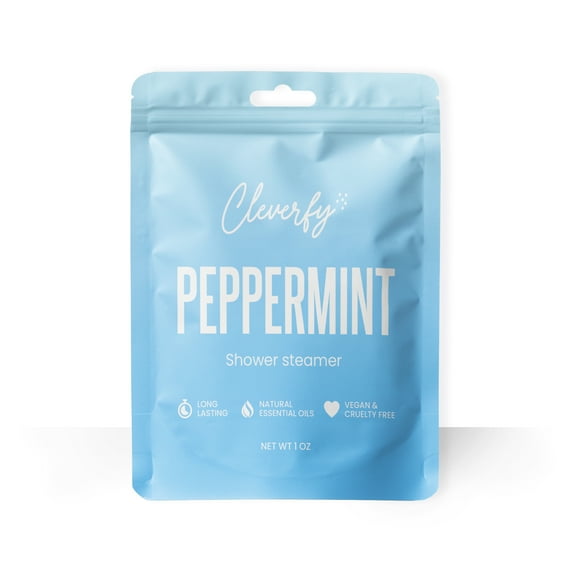 Cleverfy Shower Steamer aromatherapy - Gift for women and adults. One/Single peppermint shower bomb with essential oils for personal care and relaxation.