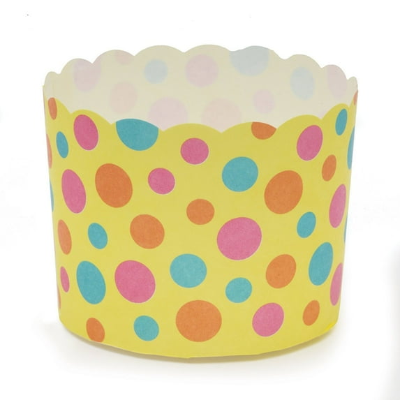 Welcome Home Brands MS8802 Yellow Dot Paper Baking Cup 5.1-Ounce Volume, 2.3 Inch Diameter x 2 Inch High - Pack of 100