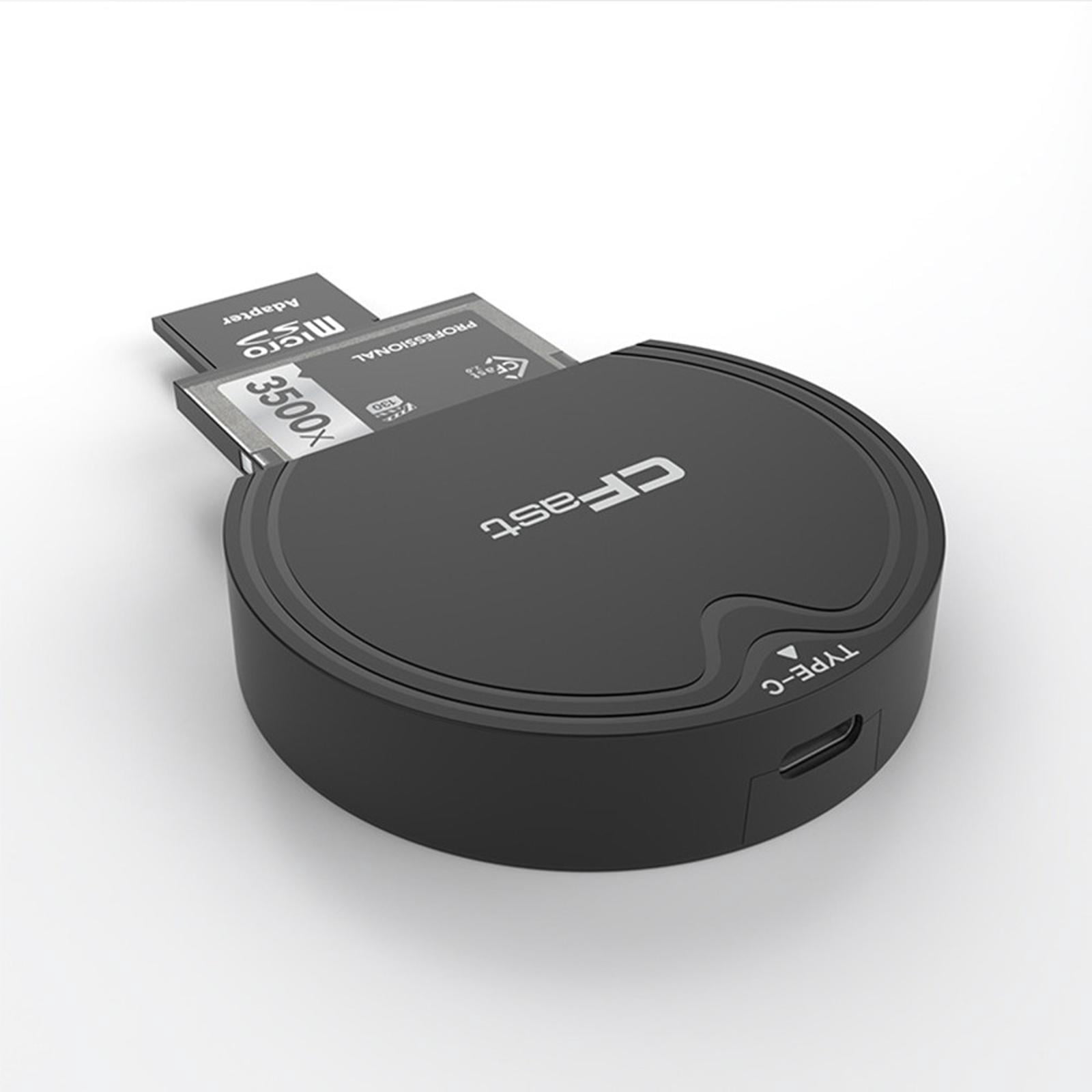 High-Speed USB3.2 Gen2 Card Reader 10Gbps, Supports CFast 2.0 & SD Cards for Video Editing and File Transfers