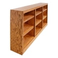 thumbnail image 5 of Concepts in Wood Traditional 36" Tall 9-Shelf Triple Wide Wood Bookcase in Oak, 5 of 7