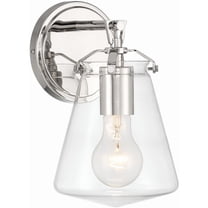 Crystorama Voss 1 Light Polished Nickel Sconce - 5.75"W x 9.75"H x 6.5"D
