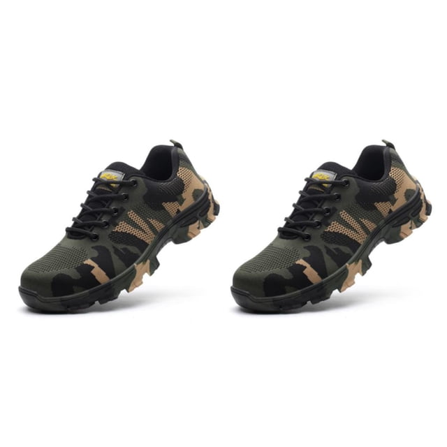 Minnieouse 2 uds zapatos de seguridad de goma para hombre-punta de acero transpirable y duradero trabajo antideslizante y parte inferior del Type8 NO8