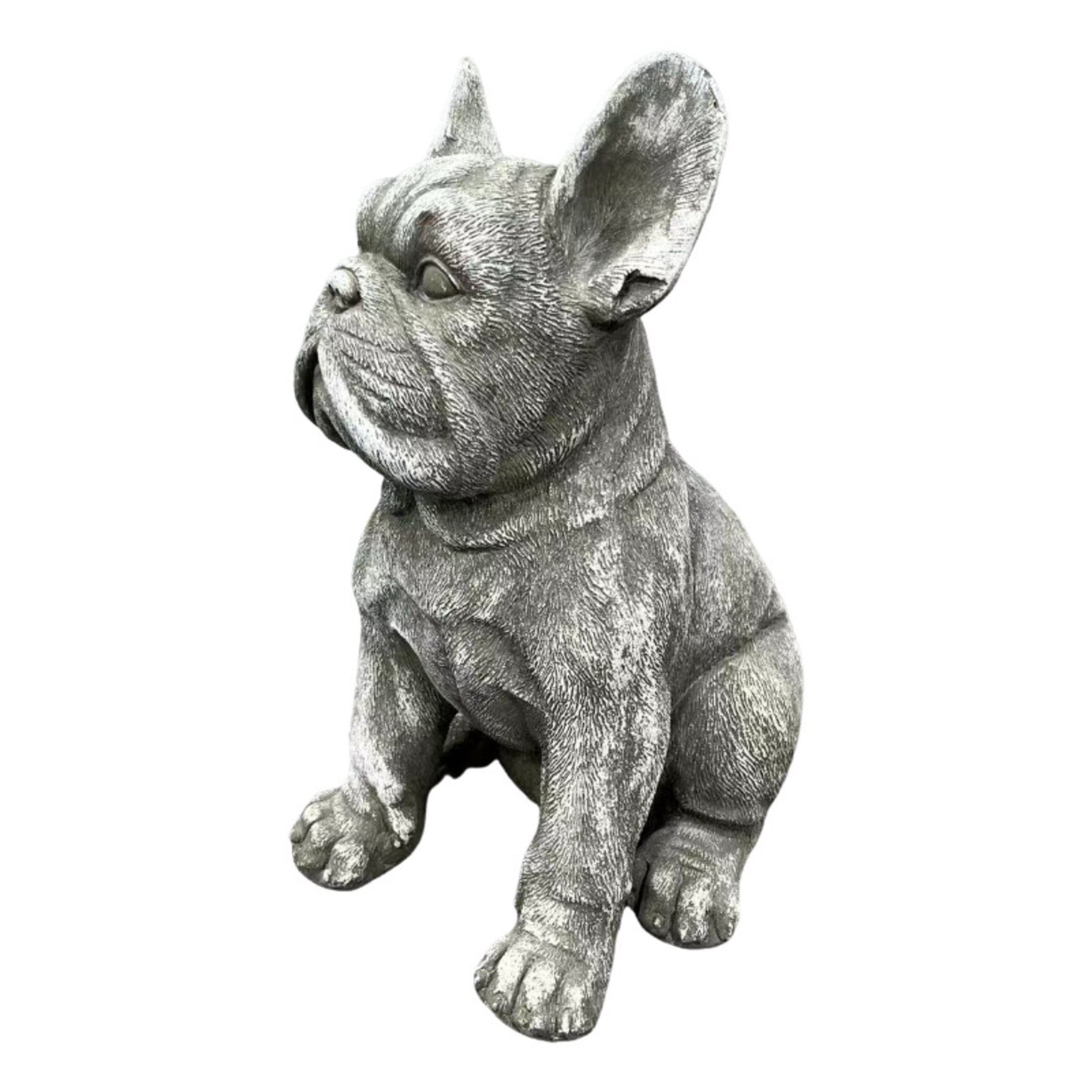 GDF Studio French Bulldog Resin Indoor/Outdoor Guardian Statue, Weather-Resistant Decor Figurine for Garden & Courtyard