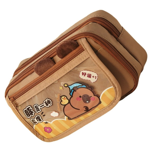 Cartoon Capybara Pencil Holder Lovely Pencil Case Large Capacity Pen Bag