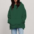 thumbnail image 2 of YOTMKGDO Hoodies for Women Essentials Hoodie Womens Sweatshirt Womens Oversized Hoodies Fleece Hooded Sweatshirts with Pockets Fall Cas Womens Long Sleeve Tops Green Sweater Women, Green+L, 2 of 9