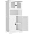 thumbnail image 2 of Modern 54" Tall Freestanding Storage Cabinet with Glass Doors & Adjustable Shelves, Multi-Use Wooden Cupboard for Bathroom, Kitchen, Pantry, Living Room, 2 of 9