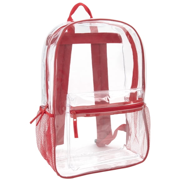 Mochila Trail maker de PVC transparente transparente para niños, color rojo