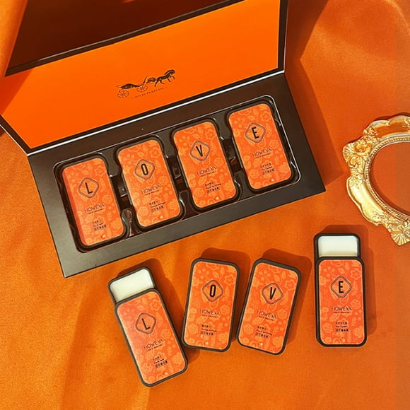 Fawoonu Hermès Orange Solid Perfume Set - Long-lasting Aroma, Compact & Portable for Home & Travel Use