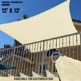 thumbnail image 2 of Sunshades Depot 13' x 13' Sun Shade Sail Square Permeable Canopy Beige Custom Size Available Commercial Standard, 2 of 7