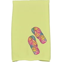 Simply Daisy 18" x 30" Rainbow Flip Flops Geometric Print Kitchen Towel