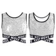 thumbnail image 6 of Aislor Kids Girls Jazz Latin Modern Hip Hop Dance Crop Tops Gymnastics Vest Dancewear Tank Top Silver 4, 6 of 7
