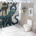 thumbnail image 7 of Orinice  Nautical Octopus Shower Curtain, Blue Teal Cool Ocean Kraken Sailboat Pirate Theme Retro Bathroom Curtain Waterproof Fabric Machine Washable with Hooks 60x72, 7 of 7