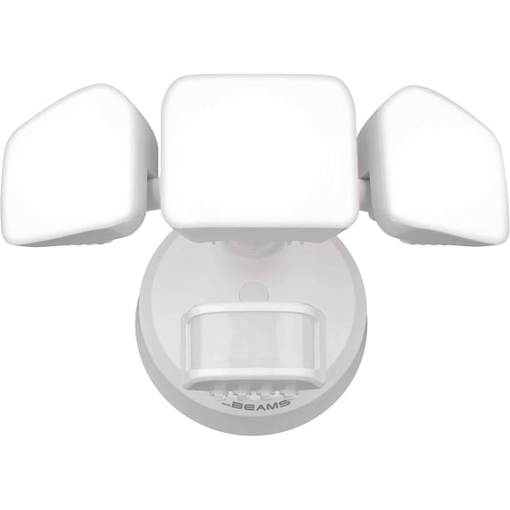 Mr Beams Wired Pro 3-Head Outdoor Motion Sensing LED Security Light, 3900 Lumens, White, 1-Pack