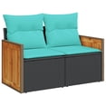 thumbnail image 3 of vidaXL 9 Piece Garden Sofa Set with Cushions Black Poly Rattan, 3 of 4