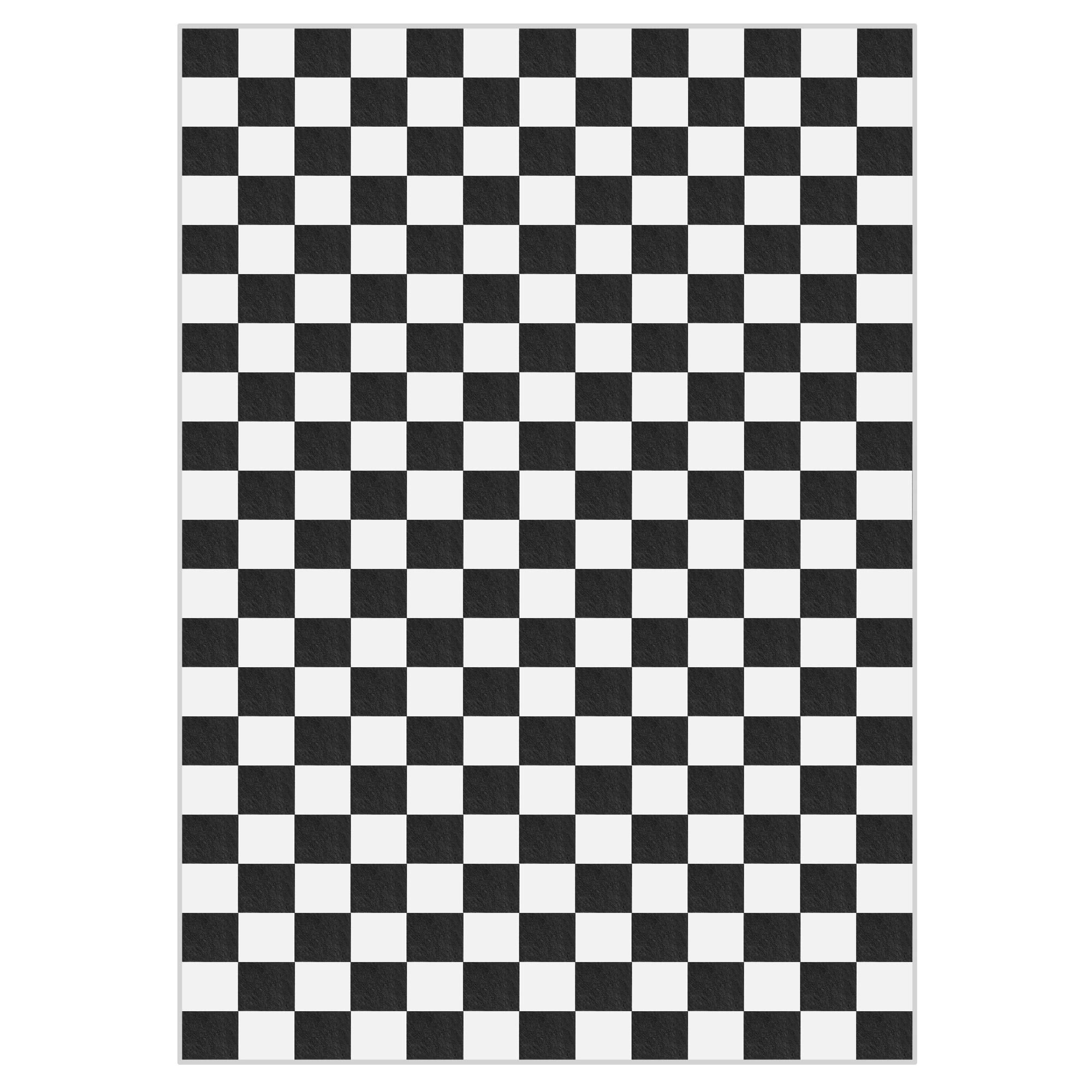 Arogan Checkered Area Rug for Living Room Bedroom Washable Rug, Black and White,4' x 6'