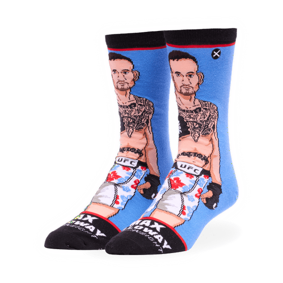 ODD SOX Max Holloway Crew Socks UFC Fighter Novelty Apparel Size Large Comfy Cotton Blend Fun Gift