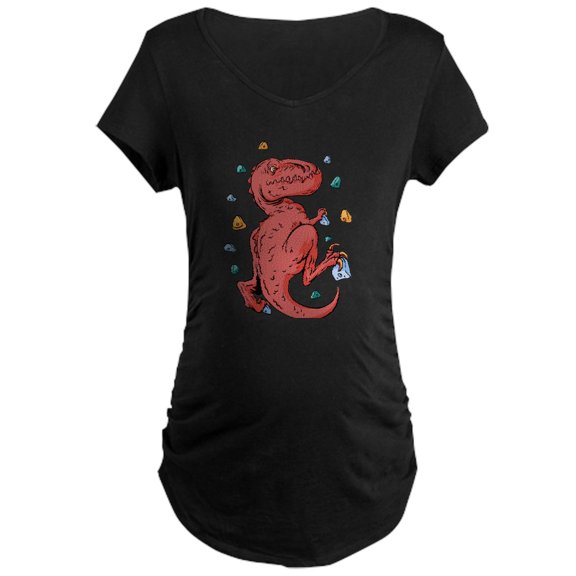 CafePress - Trex Indoor Rock Climbing Maternity T Shirt - Maternity Dark T-Shirt