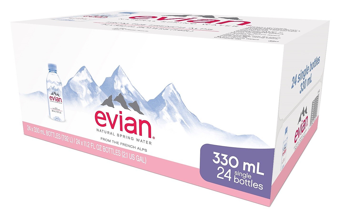 evian Natural Spring Water, 11.2 FL Oz, 24 Count Bottles