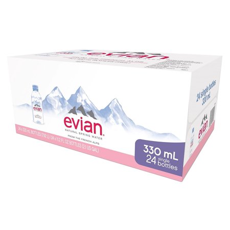 Evian Natural Spring Water, 330 ML (11.15 fl oz) bottles, 24 pack