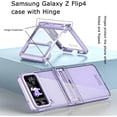 thumbnail image 2 of Compatible with Samsung Galaxy Z Flip 4 Case with Screen Protector,Hinge Protection Anti-Fingerprint Shockproof Electroplated Case Phone Cover Case for Samsung Galaxy Z Flip 4 5G Purple, 2 of 14