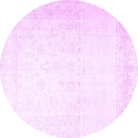 Ahgly Company Indoor Round Persian Purple Traditional Area Rugs, 5' Round