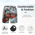 thumbnail image 3 of Daiia Red Train Hot Air Balloon Mens Swim Trunks Swim Shorts Quick Dry Swim Shorts with Mesh Lining Pockets-Small, 3 of 9
