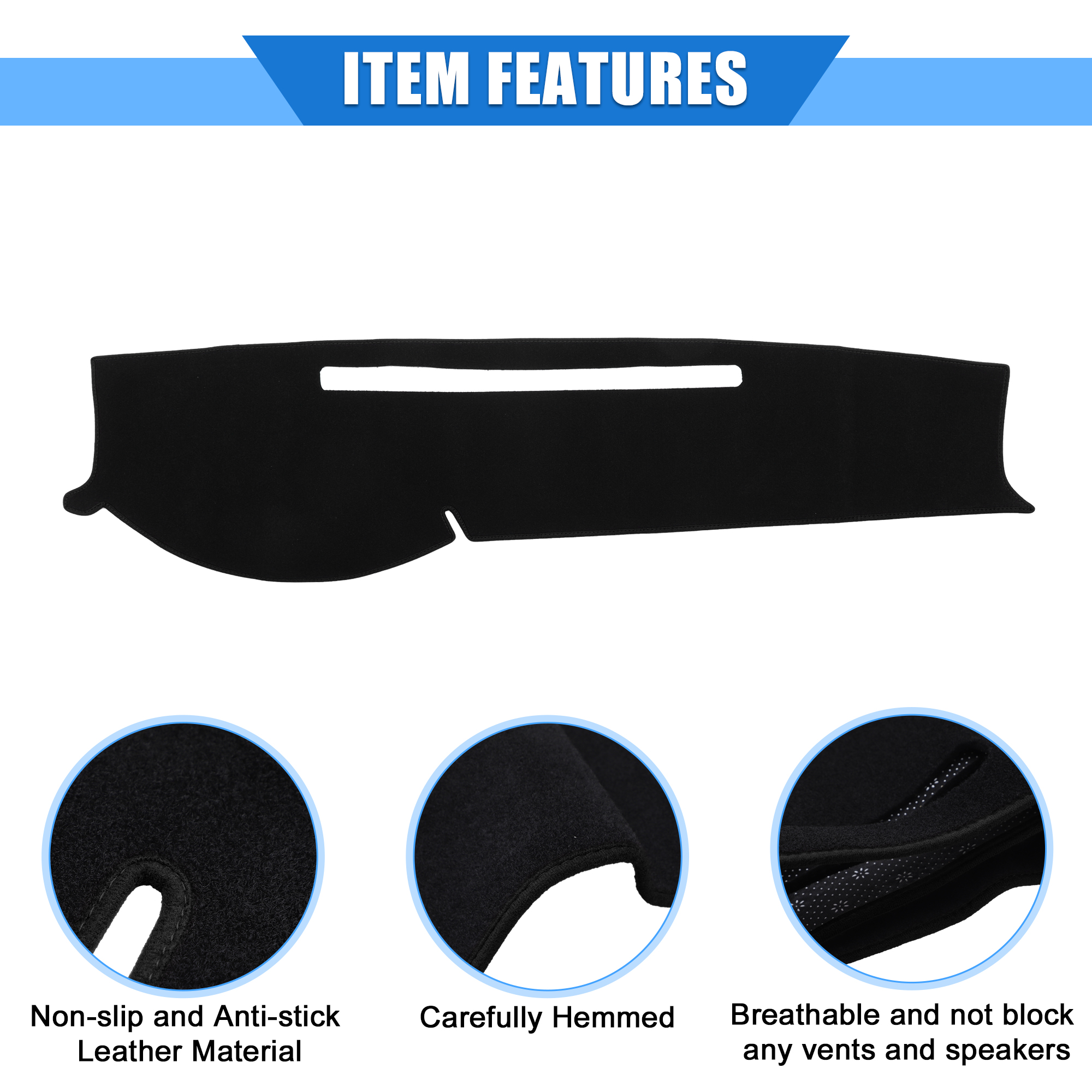 Car Dashboard Cover for Toyota Tacoma 2003-2009 Polyester Black Center Console Dash Cover Mat Pad