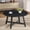 Black, variant on 36" Round Coffee Table, Modern Wood Grain Circle Center Table with Thick Metal Legs & Adjustable Feet-Black
