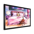 thumbnail image 2 of Designart 'Brown Dog Looking Under the Bed and Teddy Bear' Farmhouse Framed Art Print, 2 of 4