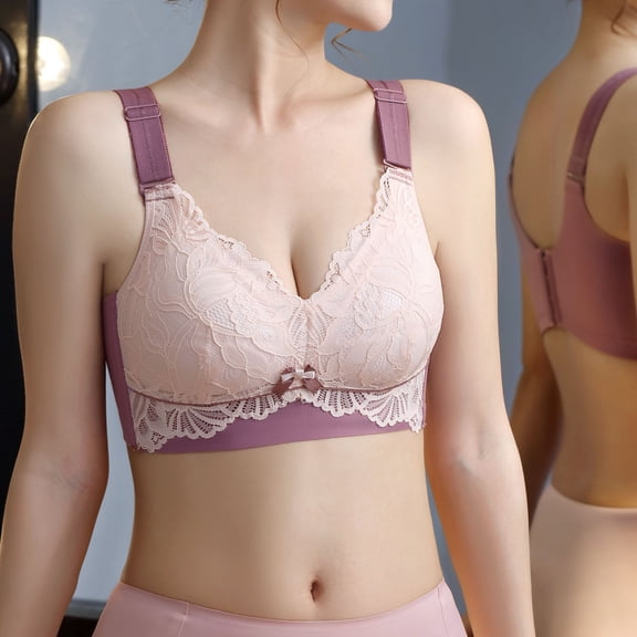 GaThRRgYP Bras for Women GaThRRgYP Ladies Comfortable Breathable No Steel Ring Sexy Lace Gathering Adjustment Lift Bra Woman Underwear