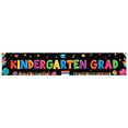 thumbnail image 2 of Colorful Graduation Banner Kindergarten Grad Decorative Caps Diplomas Backdrop for School Ceremony Kids Party Celebration, 2 of 8