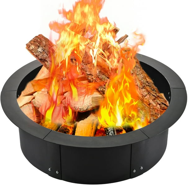Fire Pit Ring 45 Round Insert Heavy Duty Steel Diy Bonfire Liner Smokeless For Outdoor Patio Backyard Com Fire Pit Ring 45 Round, Round Outdoor Fire Pit Insert
