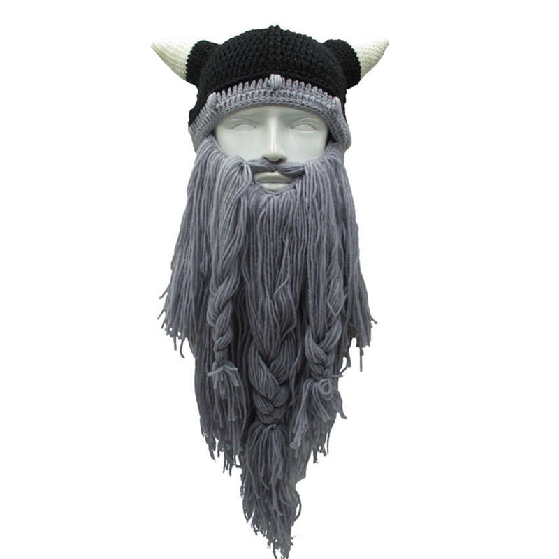 Winter Knitted Hats Women Men Beard Beanie Wig Hat Ski Mask Cap Warm Cute Funny 