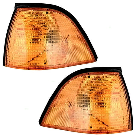 Corner Lights Lens - Driver and Passenger Park Signal Corner Marker Lights Lamps Lenses Replacement for BMW 63138353283 63138353284