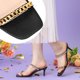 thumbnail image 2 of Sandalias con punta cuadrada y tacones de aguja para mujer negro, EE. UU. 8, 2 of 6