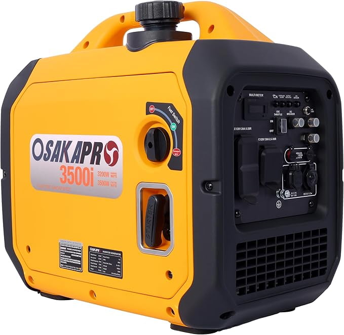 3500 Watt Portable Inverter Generator Gas Powered, EPA Compliant with CO SENSOR, Compact and Lightweight for Home Backup Power, Outdoor Camping, RV and Trailer