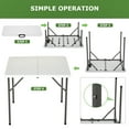 thumbnail image 5 of NiamVelo 34 in Square Folding Table, Small Card Table Plastic Foldable Table Indoor& Outdoor Dining Table for Party, Picnic，Camping, White, 5 of 9