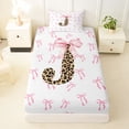 thumbnail image 3 of Erosebridal Dreamy Princess Bowknots Twin Sheet Sets,Cheetah Pattern Monogrammed J Bedding For Girly 3pcs, 3 of 6