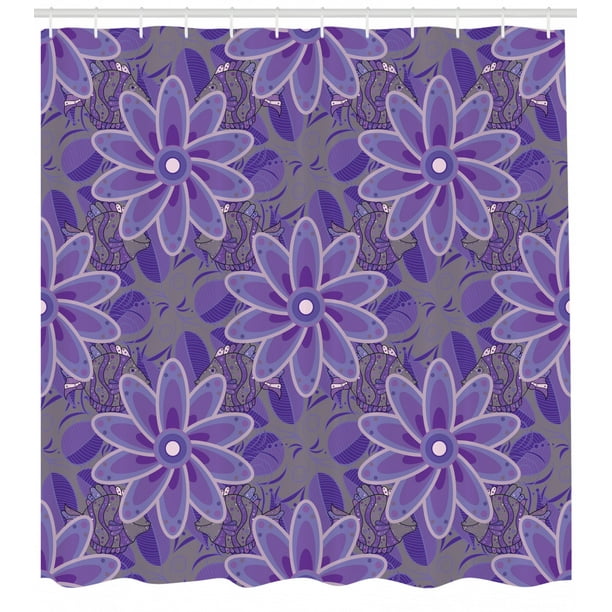 Purple Mandala Shower Curtain, 1970s Hippie Fashion ...