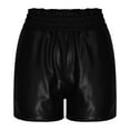 thumbnail image 5 of Summer Saving Clearance AXXD Summer Saving Clearance Gift Clothes,High Waist Faux Leather Solid Shorts for Teen Denim Black 10, 5 of 8